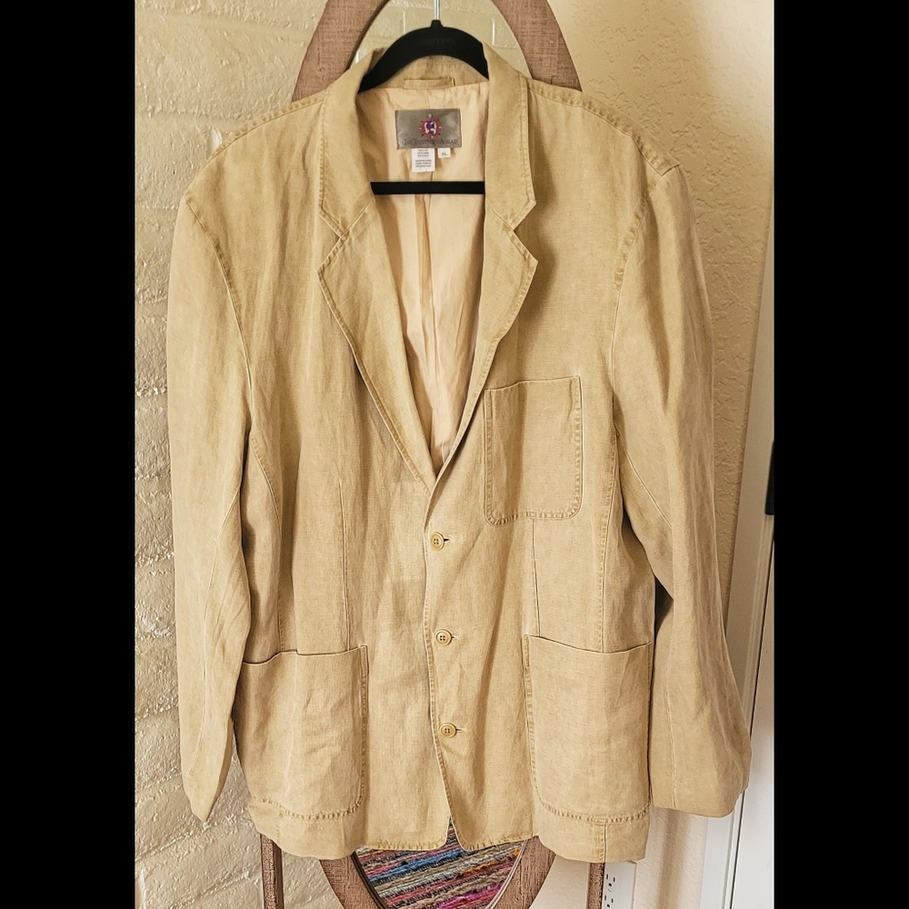 THE TERRITORY AHEAD Linen and Silk Blazer XL